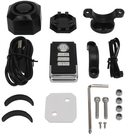 Bike Alarm, Bike Security Alarm System Rechargeable 110dB Loud IP65 Waterproof Prevent Theft Vibration Motion Sensor Bike Alarm System with Remote