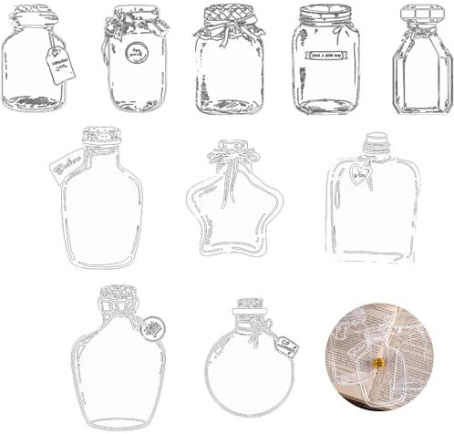 40 Stück Transparentes Lesezeichen, Transparente Trockenblumen Getrocknete Blumen, Blumen-Lesezeichen DIY Dried Flower Bookmark Transparenten Getrockneten Glasflasche Wunschflasche Aufkleber