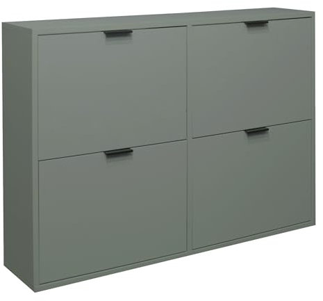 Schuhkipper >Bonnie< in Pine Green matt Lack - 120x86x25cm (BxHxT)