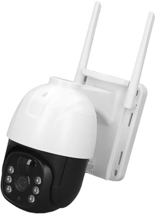 Walfront Drahtlose Solar-Überwachungskamera, 3 MP, PTZ, für den Außenbereich, 355 Grad Drehbar, WiFi-IP-Kamera, HD-Zwei-Wege-Audio für Fernzugriff