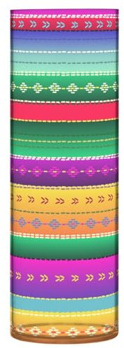 Kunststoffvase, 30 cm, transparent, Kerzenvase für Hochzeit, Esstisch, Bücherregal, Bibliothek, mexikanisches Stoffmuster, bunt