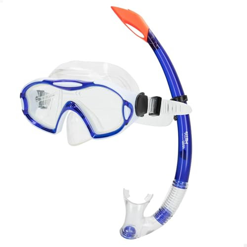 AKTIVE Aqua Sport Gafas de Buceo con Tubo Flexible niños, Sello Silicona, Látex Free, Lentes de Cristal Templado, Fácil Ajuste, Ángulo de visión 150º, Hipoalergénico, +7 años (54248)