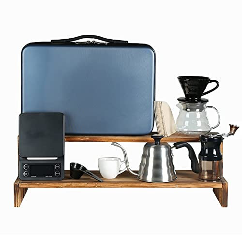 Stainless Steel Pour Over Coffee Maker Gift Set with Gooseneck Kettle Grinder V60 Dripper Brewer Filters and Travel Bag All in One Coffee Accessories for Perfect Brewing Experience (Size: I)