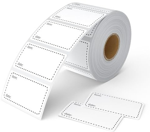 Gefrierschrank-Etiketten, Lebensmittel-Gefrierschrank-Etiketten, abnehmbare Lebensmittel-Aufkleber, wasserdicht und öldicht, Klebeetiketten auf einer Rolle, leicht abzuziehen und leicht zu beschriften