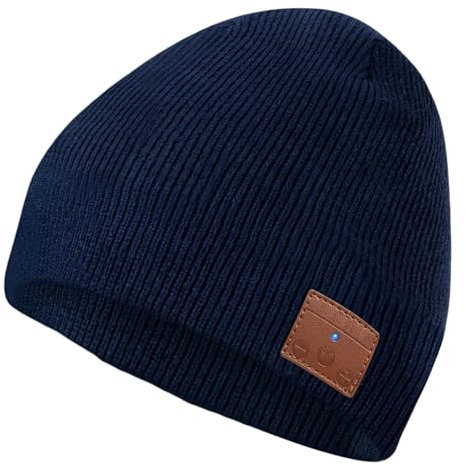 ULTRICS Bluetooth Beanie Hat for Men, Merino Wool Stretchy Soft Cuffed Wooly with Warm Lining Music Hat Gifts for Dad, Fisherman Beanie, Unisex Beanie Hat Headphones Knit Cap, Men