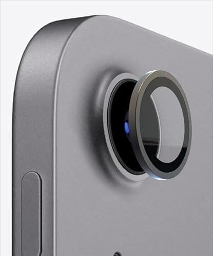 GIOPUEY [Protección Integral Protector de Lente de Cámara Compatible con iPad Air 13 Inch M3 2025, [Doble Protección] Metal + Vidrio Templado, Protector de Cámara -Black