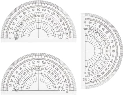 Bojueshaw 3pcs Clear Plastic Protractors 180 Degree,4 Inch Semicircle Maths Tools for Students,Teachers & Professionals