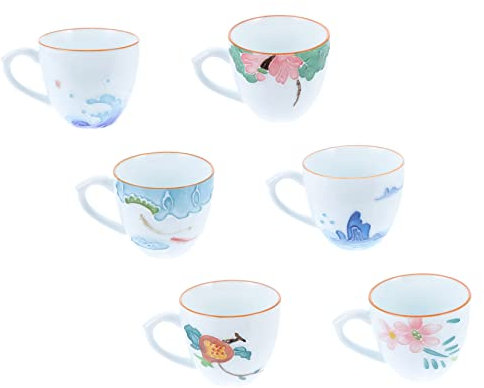 CIYODO 6pezzi Tazze da tè in Ceramica Dipinta Mano Tazza da tè Kung Fu Squisita Stoviglie in Ceramica Delicate Tazza Singola Pratica per Casa e