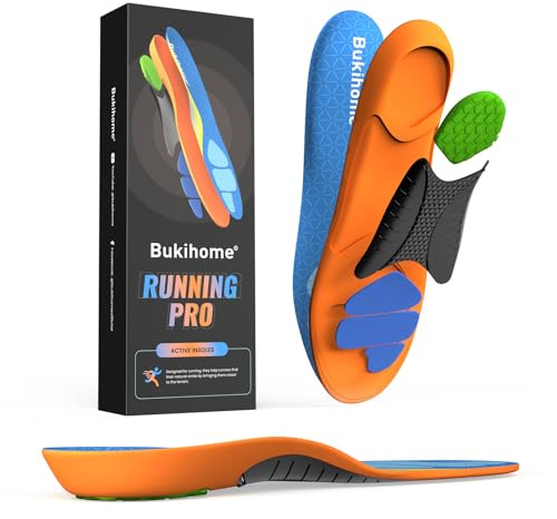 Bukihome Sport-Einlegesohlen für Laufen und Basketball – Schuheinlagen Orthopädische, Leichte Einlegesohlen für Sportschuhe mit Stoßdämpfung, Energierückführungstechnologie und Fußgewölbestütze