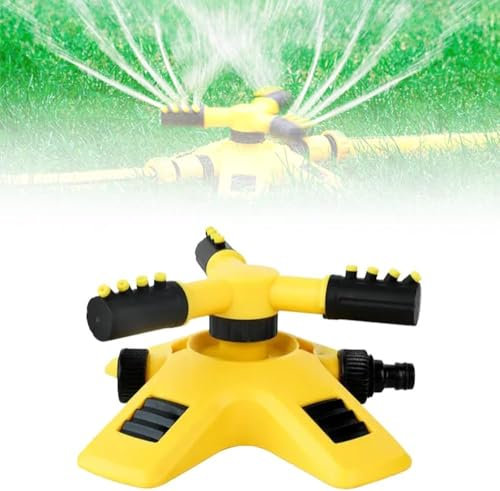 Irrigatore Da Giardino, Irrigatore Automatico Per Prato, Spruzzatore Con Attacco Rapido Girevole A 360 Gradi, S-istema Di Irrigazione A 3 Bracci, Spruzzo Regolabile Per Piante Da Giardino Esterne