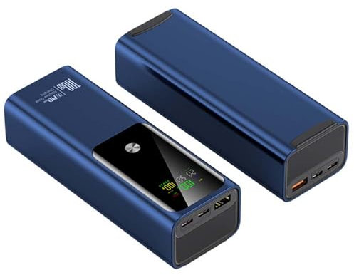 WSGDSG 20000mAh Laptop Power Bank, 100W Fast Charging Portable Charger, 2 Type-C and 1 USB, Extra Battery Pack, Can Be Taken on Planes, Compatible With Smartphone, Tablet, Cameras(Color:Blue)