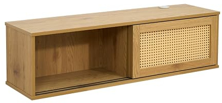 Oviala TV-Schrank zum Aufhängen, 108 cm, Boho, helles Holz