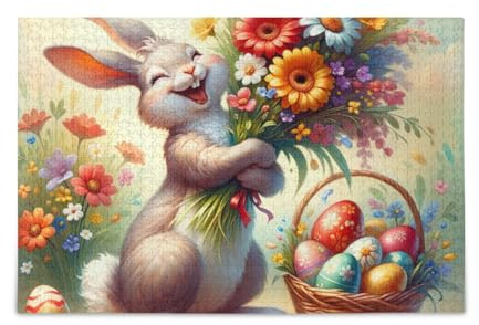 Niedliches Hasen-Osterhasen-Puzzle, lustige Puzzles für Erwachsene, 500 Teile