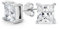 Quadratische Zirkonia Solitaire Ohrringe Im Brillantschliff Prinzessin CZ Für Frauen Vergoldetes Sterlingsilber 5MM
