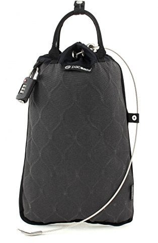 Pacsafe Travelsafe 12L - Mobiler Safe mit TSA-Zahlen Schloß, Trage-Tasche mit Anti-Diebstahl Technologie, 12 Liter Volumen, Anthrazit/Charcoal