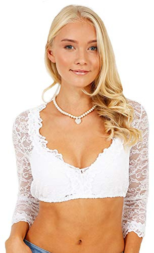 Krüger 20140 Dirndlbluse schwarz Spitze