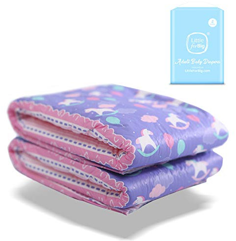 LittleForBig Erwachsenen Gedruckten Windeln 2 Stück - Kleine Fantasie (Medium 71-96 cm)