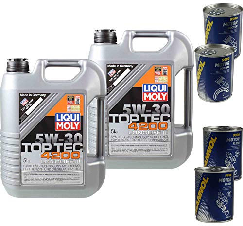 10L Motoröl Liqui Moly Top Tec 4200 5W-30 2xMotor Doctor+Motor Flush