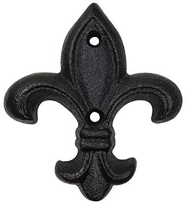 zeitzone Lilie Deko Gusseisen Französische Fleur-de-Lys für Wand Antik-Stil Schwarz