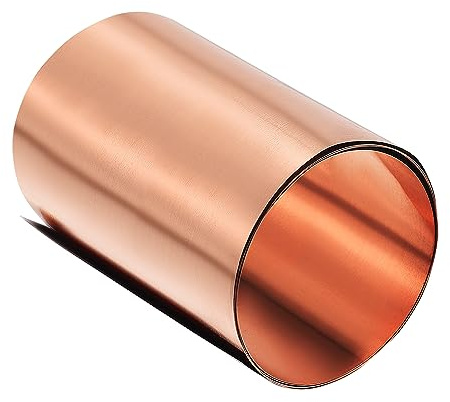 sourcing map Cobre Hoja Rollo, Metal Lámina Placa 1000mm x100mm x 0.1mm