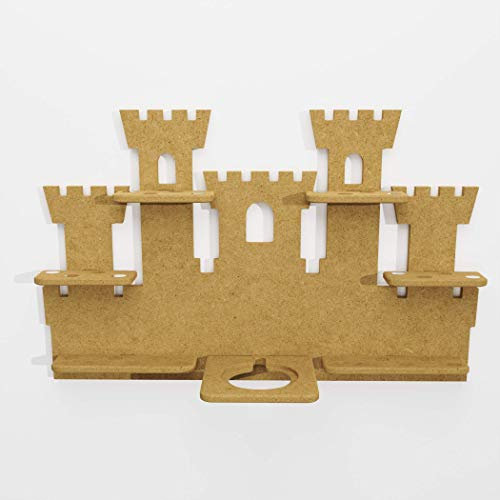 Holzura Toniebox Regal Schloss Burg zum selber bauen und anmalen, Wandregal für Toniefiguren, Aufbewahrung für Tonies, Halterung aus 10mm MDF DIY Bausatz