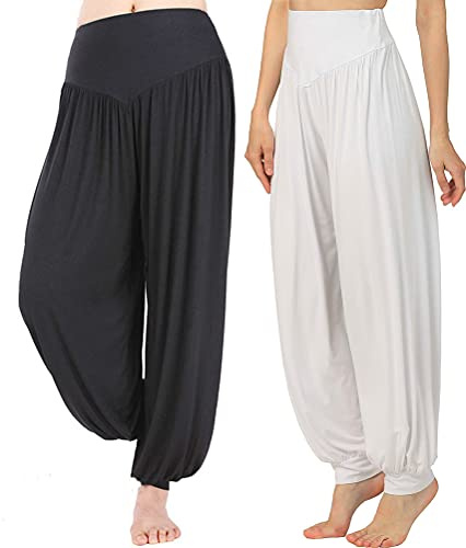 HOEREV Super Doux Spandex Pantalone Modale Harem Yoga Pilates