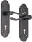Infinity Decor Pair of Zinc 168x40mm Victorian Scroll Lever Door Pull Handles on Shaped Backplate in Matt Black for Internal and External Use