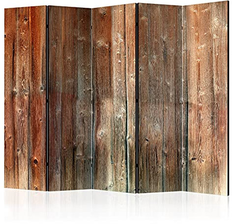 murando Raumteiler Foto Paravent Holzoptik 225x172 cm beidseitig auf Vlies-Leinwand Bedruckt Trennwand Spanische Wand Sichtschutz Raumtrenner Design Holz Bretter 3D Effekt f-A-0514-z-c