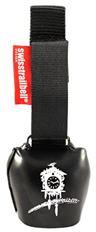 swisstrailbell® BlackForest Edition Deep Black: Be Free, schwarzes Band, Fahrradklingel