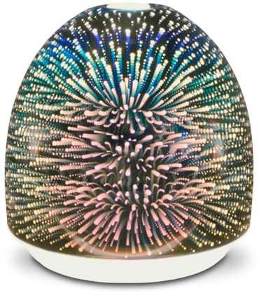 Zen'Arôme - Diffuseur d’Huiles Essentielles Ultrasonique Festival (Jusqu’à 40 m²) - Diffusion à Froid pour l’Aromathérapie - Verre Effet 3D, Rendu Féérique et Hypnotisant - Éclairage Réglable