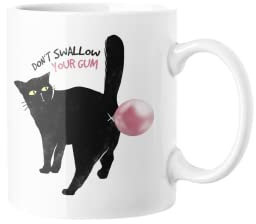 Bubble Cat - Tasse | Keramik Becher | 11oz 325ml | Beidseitig Bedruckt | klassisch Weiß | bedruckt mit frechen Katzen Spruch für Katzen Mama oder Katzenliebhaber (Weiß)