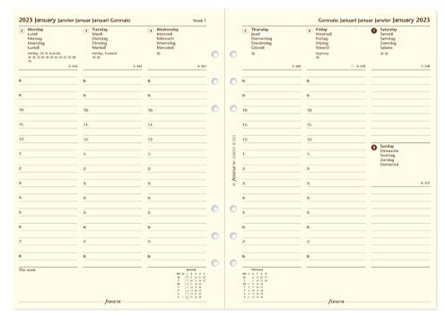 Filofax A5 1 Woche auf 2 Seiten cotton cream (mehrsprachig)2023, 23-68513