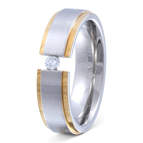 Juwelier Schönberg - Damen Ehering Trauring Edelstahl Zirkonia multisizer E-BI-D2