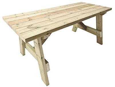 MASGAMES | Holztisch für den Außenbereich München | Ohne Bänke | Autoklaven behandeltes Holz Level IV |