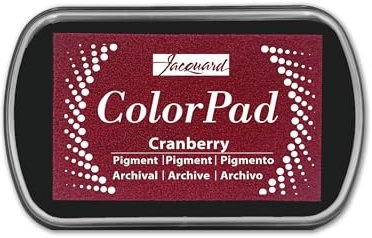 Jacquard ColorPad Cranberry Red Slow Drying Pigment Ink for Stamping, Coloured Block Printing on Fabric or Paper, Crafting Art Supplies, JCP2005