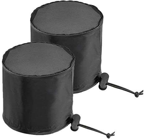 Perfeclan 2 Stück Growzelte Lüftungsabdeckung mit Gummibandzubehör Staubdichte Plant Filter für Indoor-Gewächshaus, 6 Zoll Schwarz