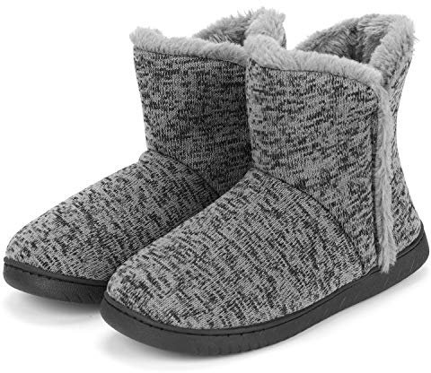 Hausstiefel Winter Unisex Winterhausschuhe Verdickt Plüsch Hausschuhe Damen Herren Hüttenschuhe Gestrickt Gefüttert Hüttenstiefel Flauschig Warm Homeboots Rutschfest Baumwollschuhe Outdoor Zuhause