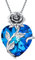 OCJ September Birthstone Necklaces Sapphire Jewellery for Women 925 Sterling Silver Rose Flower Heart Pendant Necklace Anniversary Birthday Gifts for Wife Girlfriend