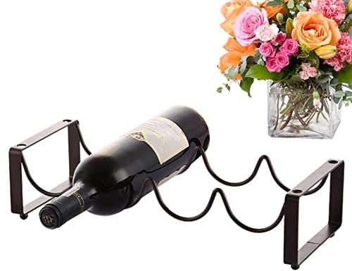 Jinmen Wine Racks Countertop | Tabletop Free-Standing 4 Bottle Wine Rack,Wine Rack Holder for Kitchen Cabinet Pantry Organization