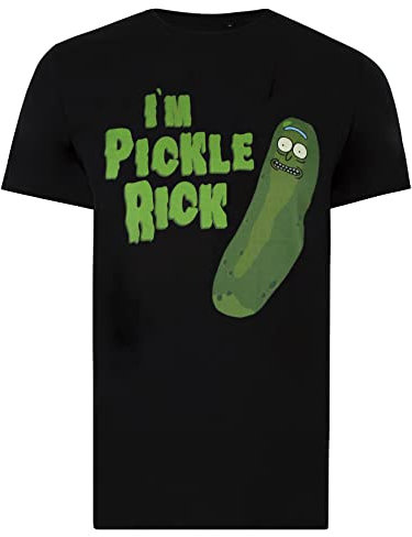 Cotton Soul Rick and Morty I'm Pickle Rick Herren-T-Shirt, Schwarz, Black, XL