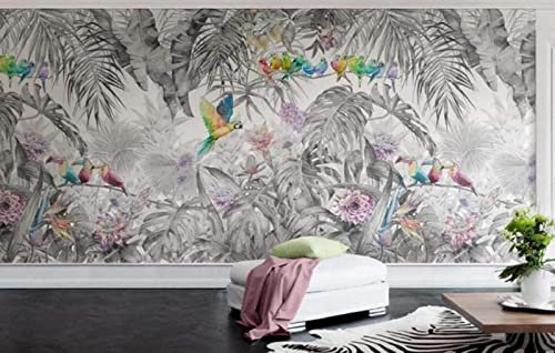 Papier Peint Panoramique Perroquet Gris De La Forêt Tropicale Papier Peint 3D Personnalisés Intissé Décoration Murale 400x280cm