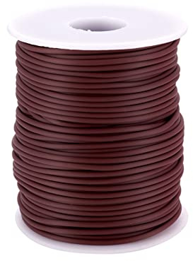 FASHEWELRY 54.68 Yards Hollow Pipe Rubber Cords 2mm Rubber Hollow Tube Cords Tubing Knitting Barber Cord with 1mm Hole for Knitting Projects (Saddle Brown)