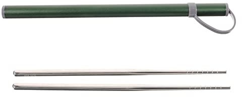 Titanium Portable Chopsticks with Case - Stainless Steel, 8 Inch, Outdoor Utensils for School, Camping, Travel & Bento Box