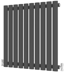 Radbliss Oval Column Horizontal Radiator 600x590mm Anthracite Single Central Heating Designer RAD