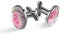 Herren-Manschettenknöpfe,Hemd-Manschettenknöpfe Schwarz,Boss blüht rosa Blume,Edelstahl-Manschettenknöpfe für Zeremonie,Hochzeit