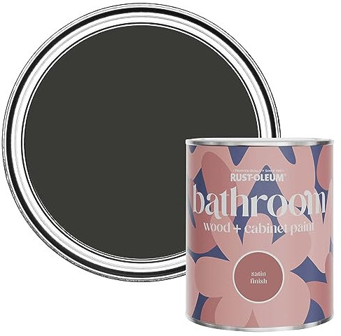 Rust-Oleum Black Moisture Resistant Bathroom Wood and Cabinet Paint in Satin Finish - DARK MAGIC 750ml