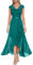 Bbonlinedress Abito da Sera Elegante per Matrimonio Scollatura a V Pizzo Chiffon Hi-Lo Damigella d'Onore Partito Prom Dress Turquoise XS