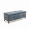 Panana Footstool With Storage Space Ottoman Padded Seat Footrest Long Bench Toy Box, Grey Linen Fabric