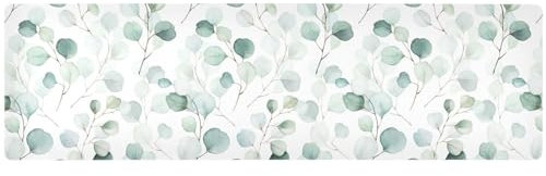 Mnsruu Trivet Kitchen Anti Slip Table Runners, Green Leaves Spring Ginkgo Extra Large Plates Mat for Hot Dishes and Pots, 40 X 12 Farm Decor DIY