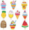 5D Diamond Painting Aufkleber Kits, 10 Stück Cartoon Diamanten Mosaik Aufkleber, Diamantmalerei Kinder, Kinder und Erwachsene Anfänger Eiscreme Diamant Aufkleber Kit